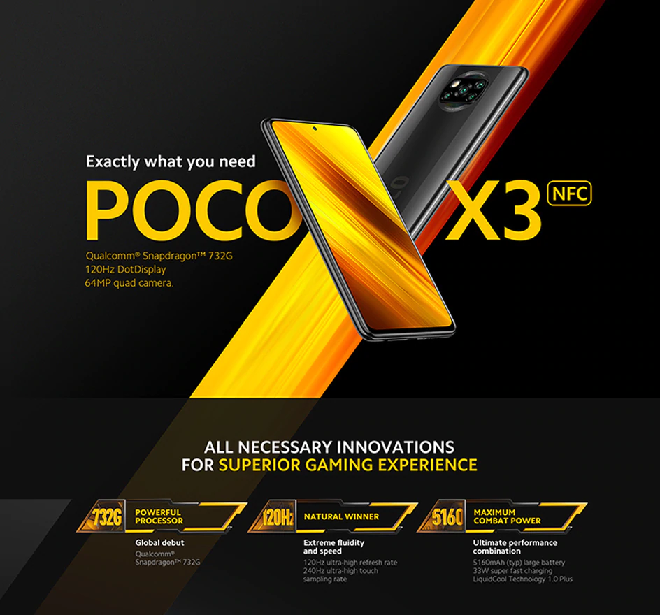 [Aliexpress] 샤오미 최신 POCO X3 NFC 글로벌 버전 ( 199달러 / 무료배송 ) - 